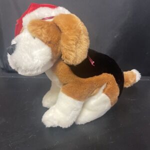 Russ Berrie "Buddy" brown black puppy dog plush stuffed animal Christmas